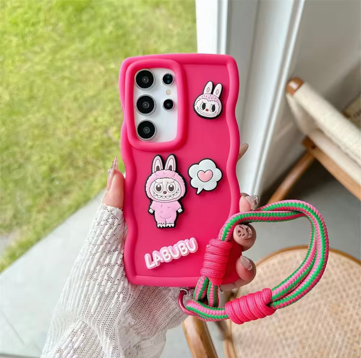 Cartoon Labubu Phone Case for Samsung Galaxy A06 A55 A35 S21 FE S25 S24 S22 Ultra S23 Plus A54 A34 Soft Cover