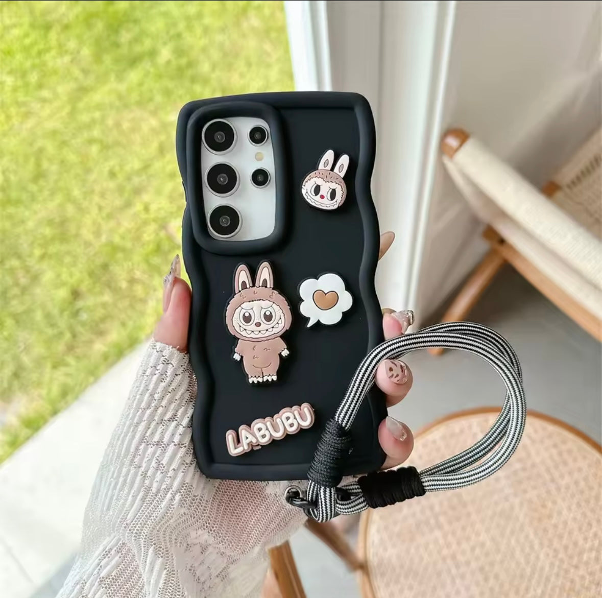 Cartoon Labubu Phone Case for Samsung Galaxy A06 A55 A35 S21 FE S25 S24 S22 Ultra S23 Plus A54 A34 Soft Cover
