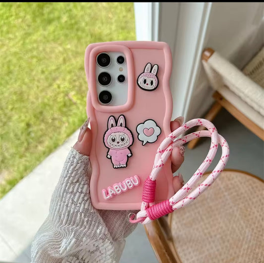Cartoon Labubu Phone Case for Samsung Galaxy A06 A55 A35 S21 FE S25 S24 S22 Ultra S23 Plus A54 A34 Soft Cover